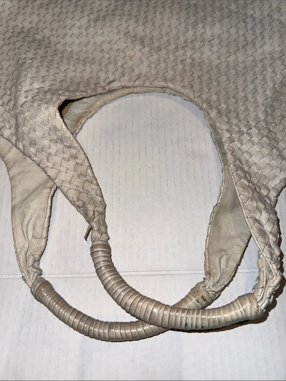 Elliott Lucca Woven Leather Hobo Bag Double Shoulder Handbag